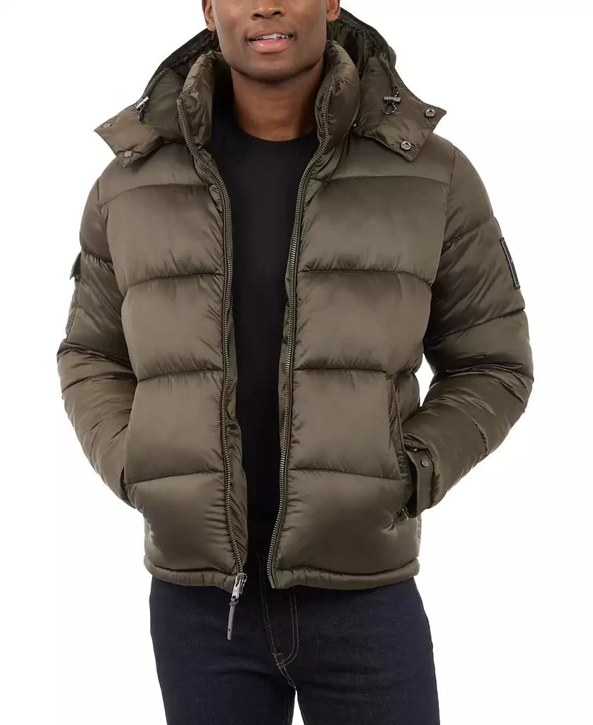 Michael Kors Men's Heavyweight Metallic Finish Hooded Puffer Jacket 1