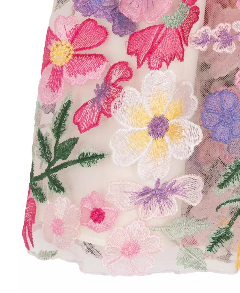 Rare Editions Girls
 7-16 Floral Embroidered Square Neck Dress 3