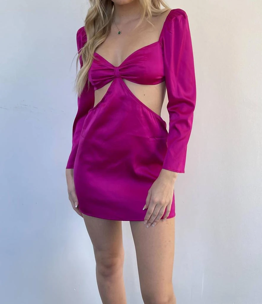 sky to moon pink dress Dressed Up In Tulum Dress In Ruby Pink