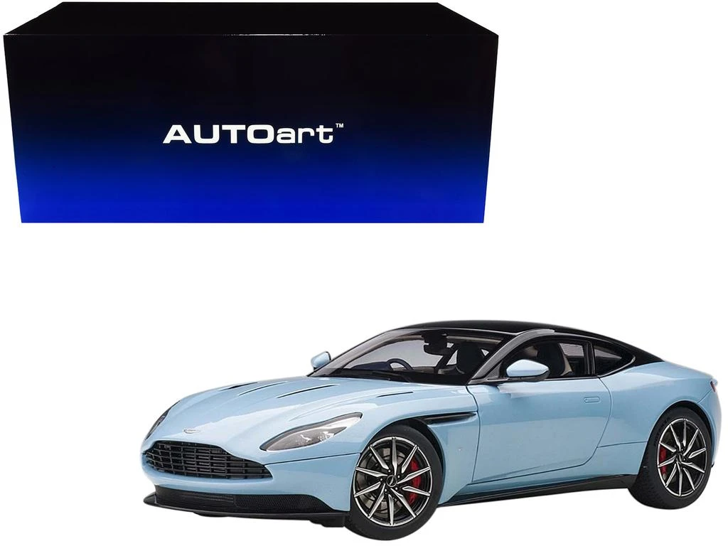 Diecast Model Autoart Aston Martin DB11 Q Frosted Glas Blue with Black Top 1/18 Model Car by Autoart 1