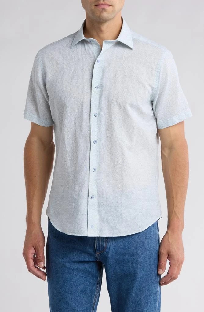 David Donahue Neat Casual Short Sleeve Button-Up Shirt 1