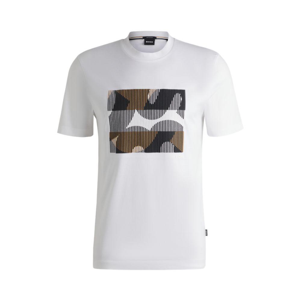Hugo Boss Mercerized-cotton T-shirt with brand artwork
