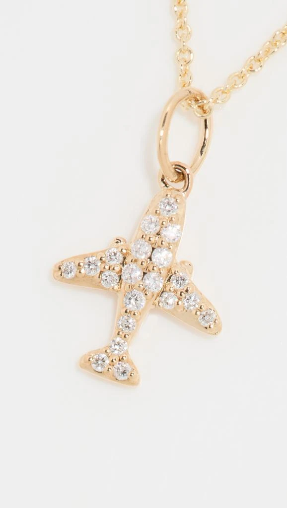 Sydney Evan 14k Airplane Charm On 18" Light Tiffany Chain 4