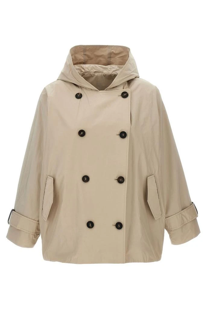 Brunello Cucinelli Brunello Cucinelli Double-Breasted Hooded Coat from Cettire