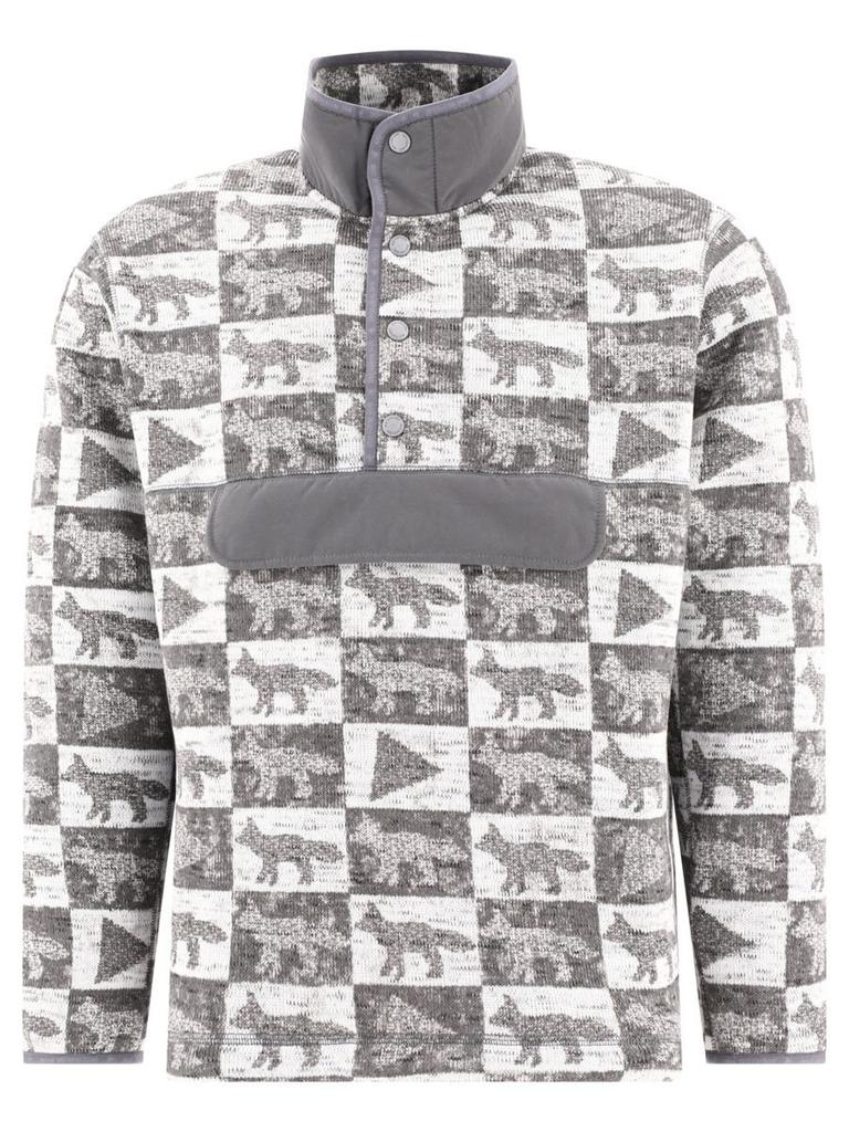 And Wander Maison Kitsuné Trak Hoodie Navy - Hoodies