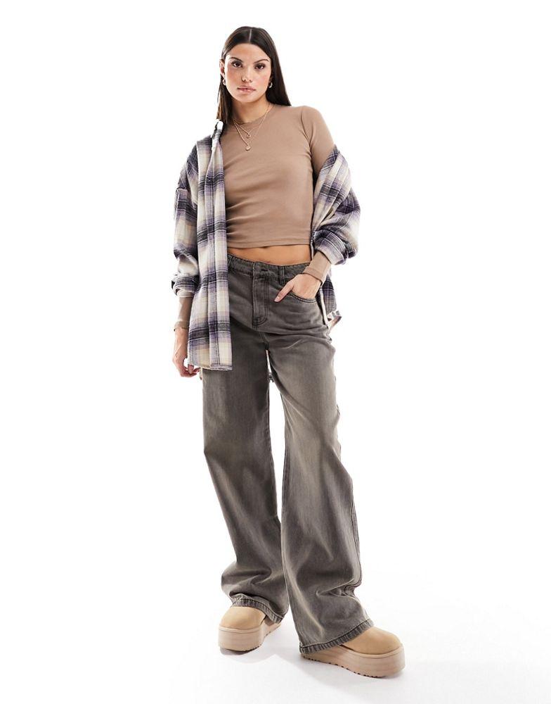 Hollister Hollister long sleeve top in brown