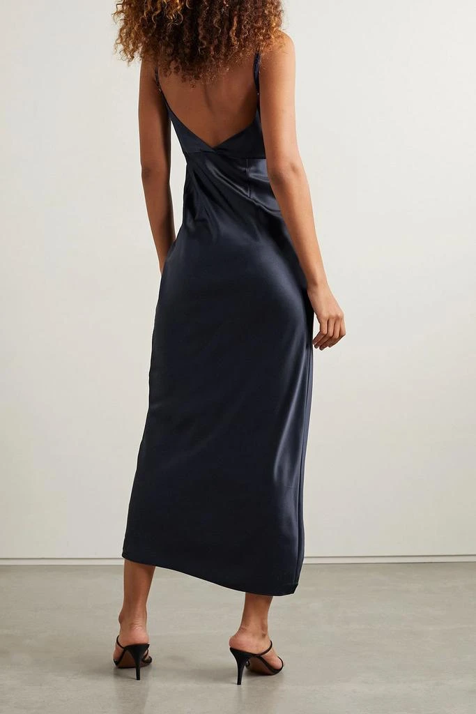 FLEUR DU MAL Draped silk-charmeuse dress 3