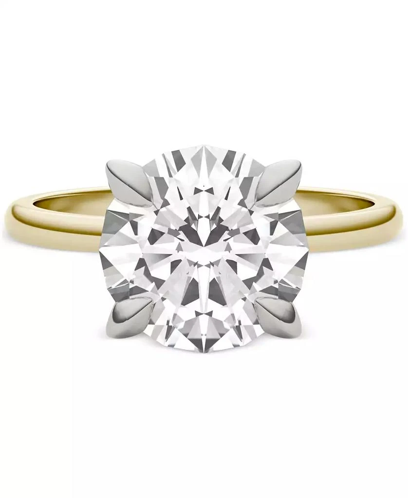 Charles 
Colvard Moissanite Classic Basket Solitaire Engagement Ring (3 ct. t.w.) in Two-Tone 14k Gold 2
