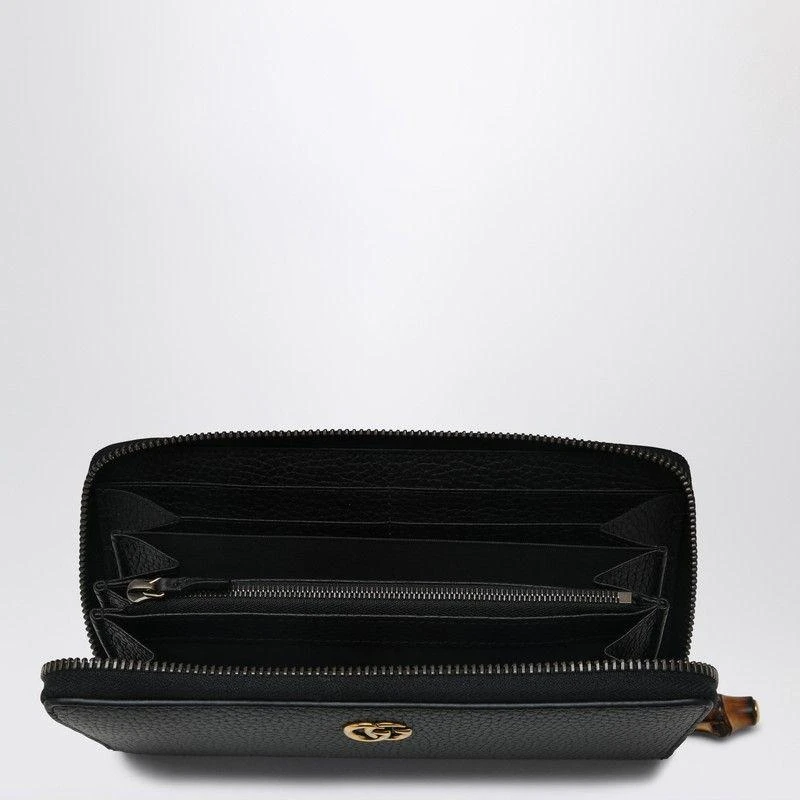 Gucci BLACK ZIP AROUND WALLET WITH BAMBOO DETAIL 2