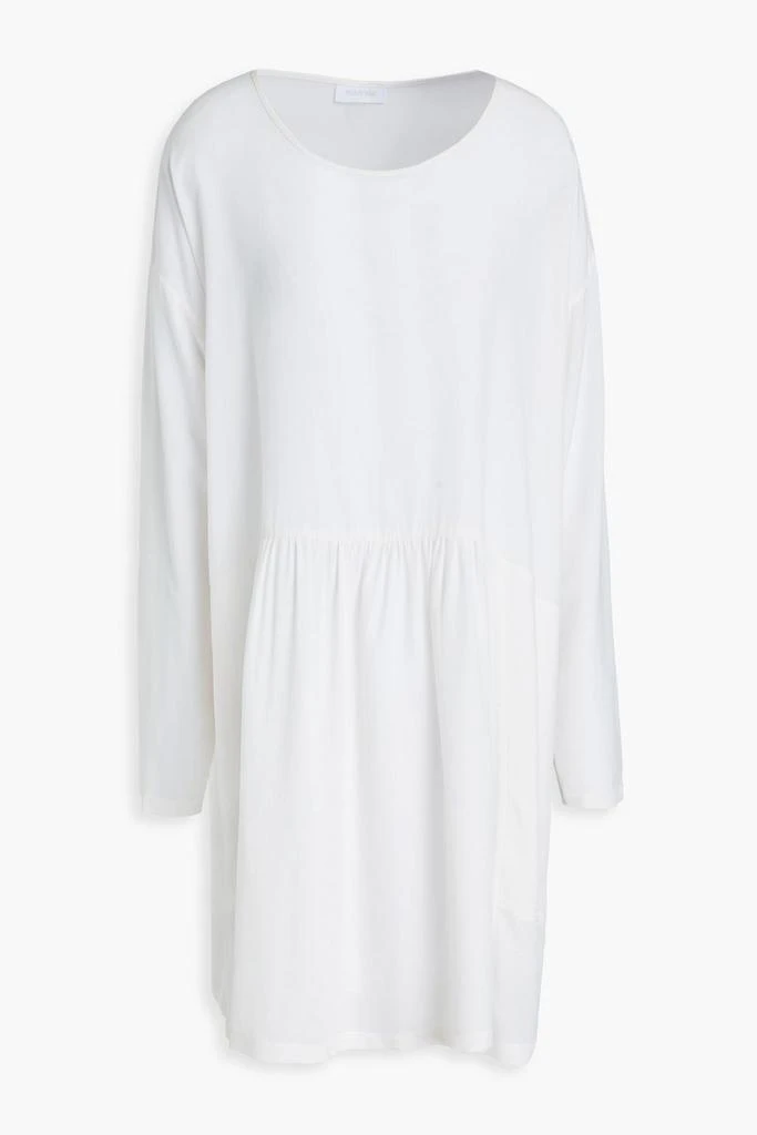 Eskandar Gathered silk crepe de chine tunic 1