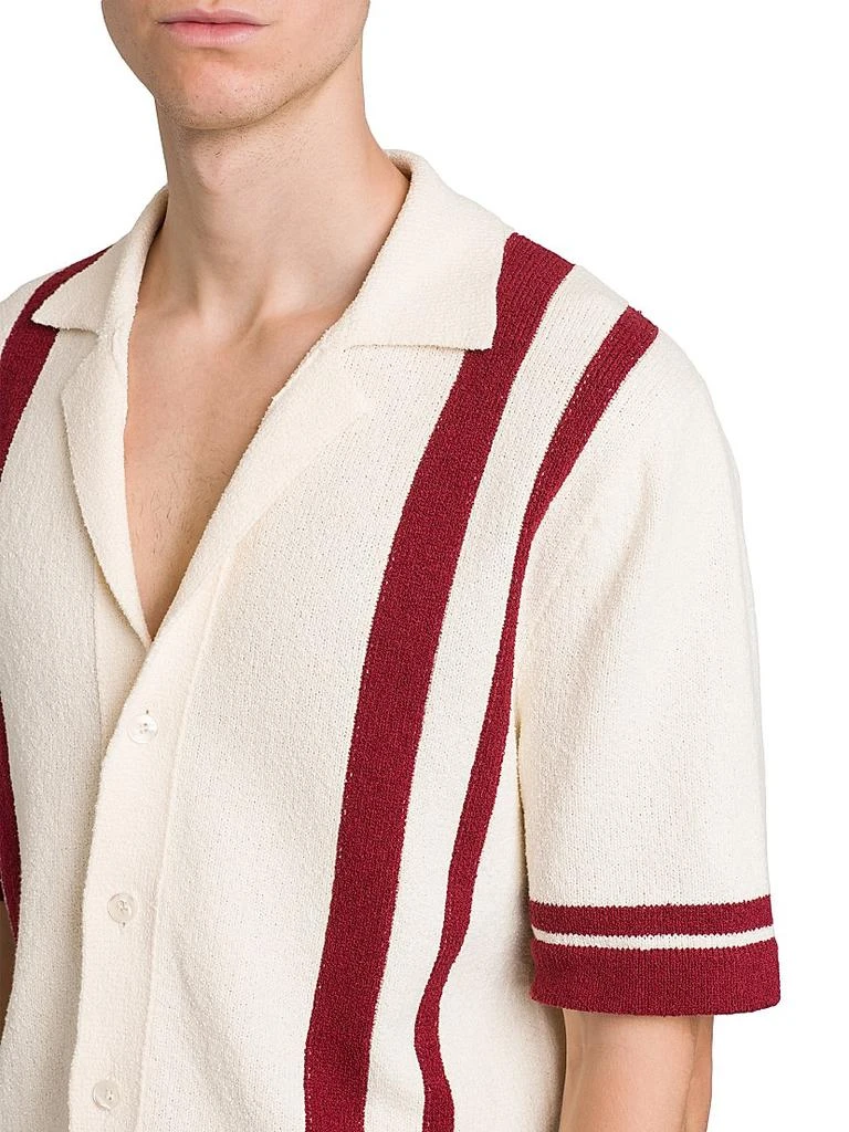 Dolce
Gabbana Striped Cotton-Blend Knit Slim-Fit Shirt 6