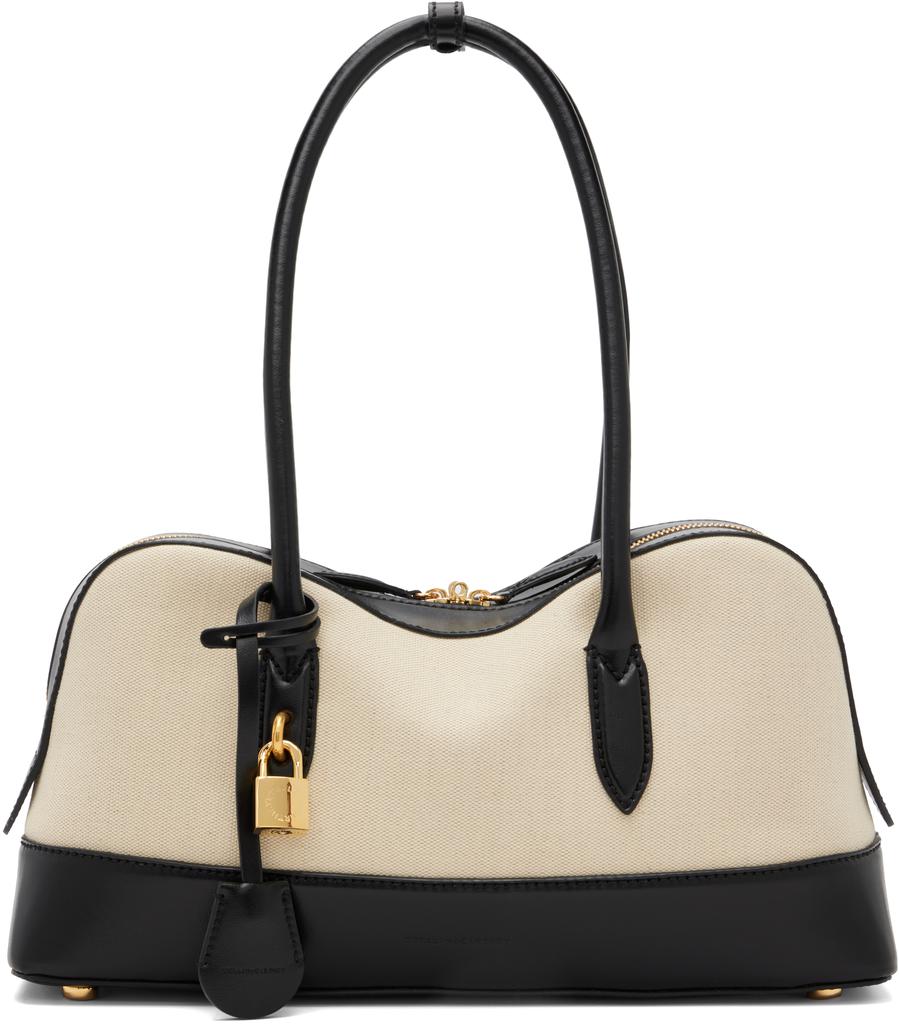 Stella McCartney Beige & Black Ryder Canvas Shoulder Bag