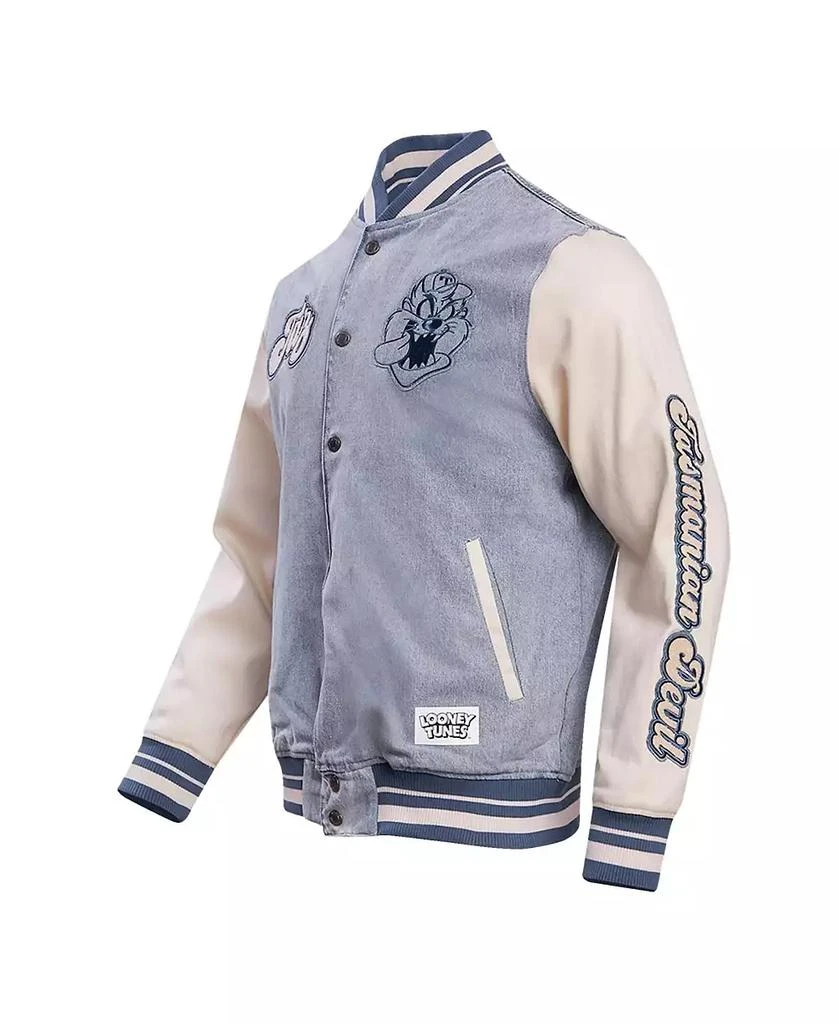 Freeze Max Men's Denim Looney Tunes Taz Full-Snap Varsity Jacket 2