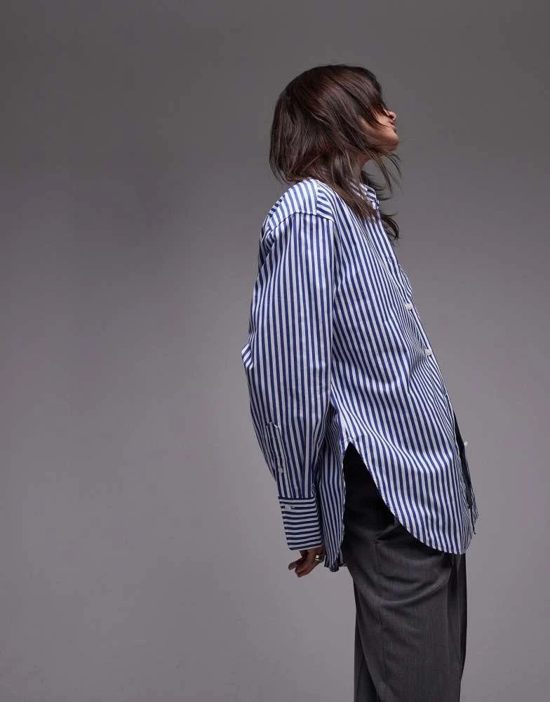 ARKET ARKET oversized tailored shirt in blue stripe 3