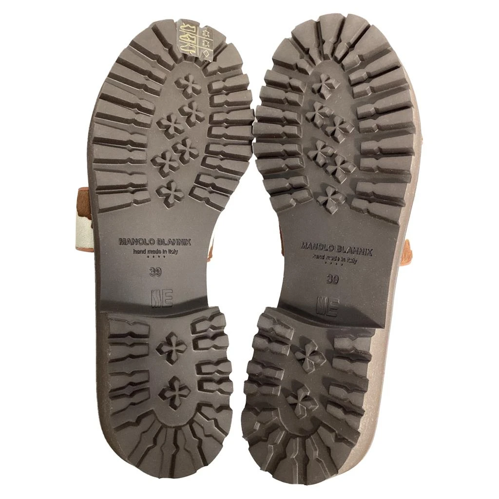 Manolo Blahnik Gadmu Cow Print Flat Sandals in Animal Print Ponyhair 5