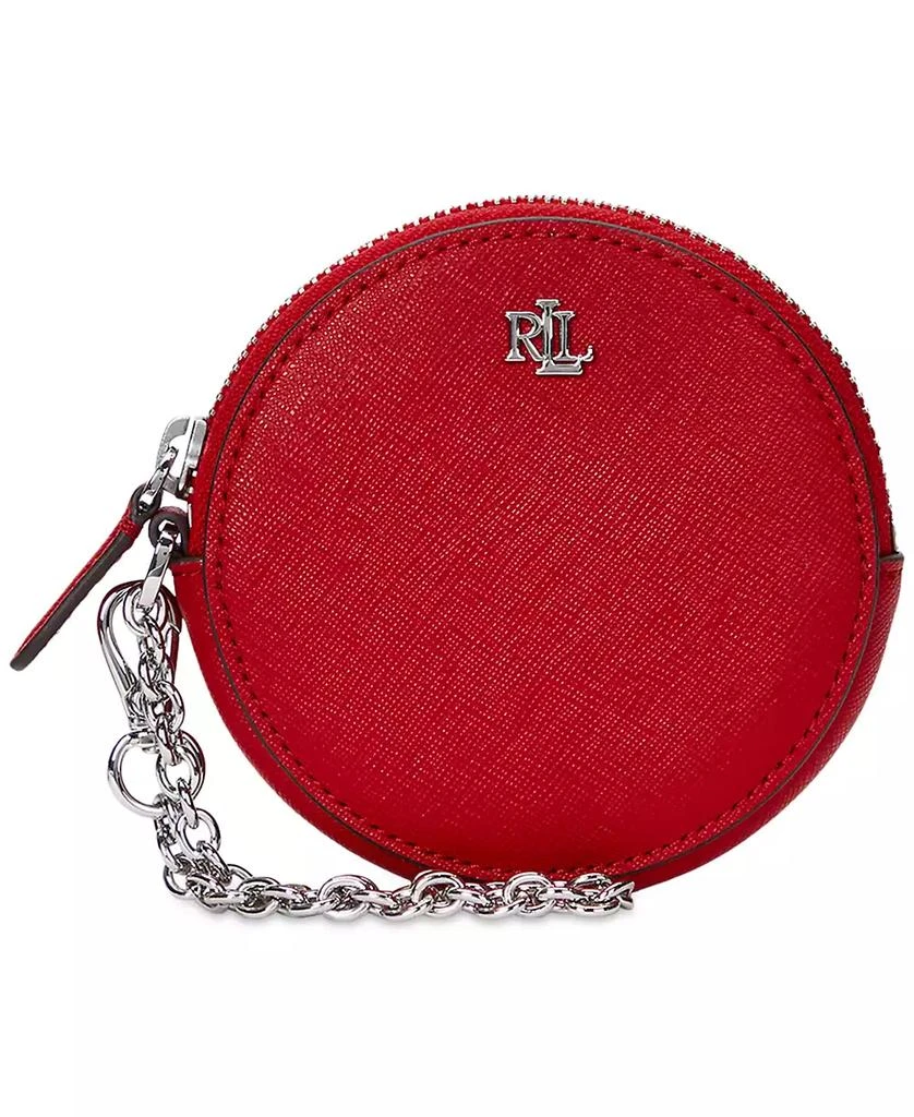 Ralph Lauren Crosshatch Leather Small Round Pouch 2