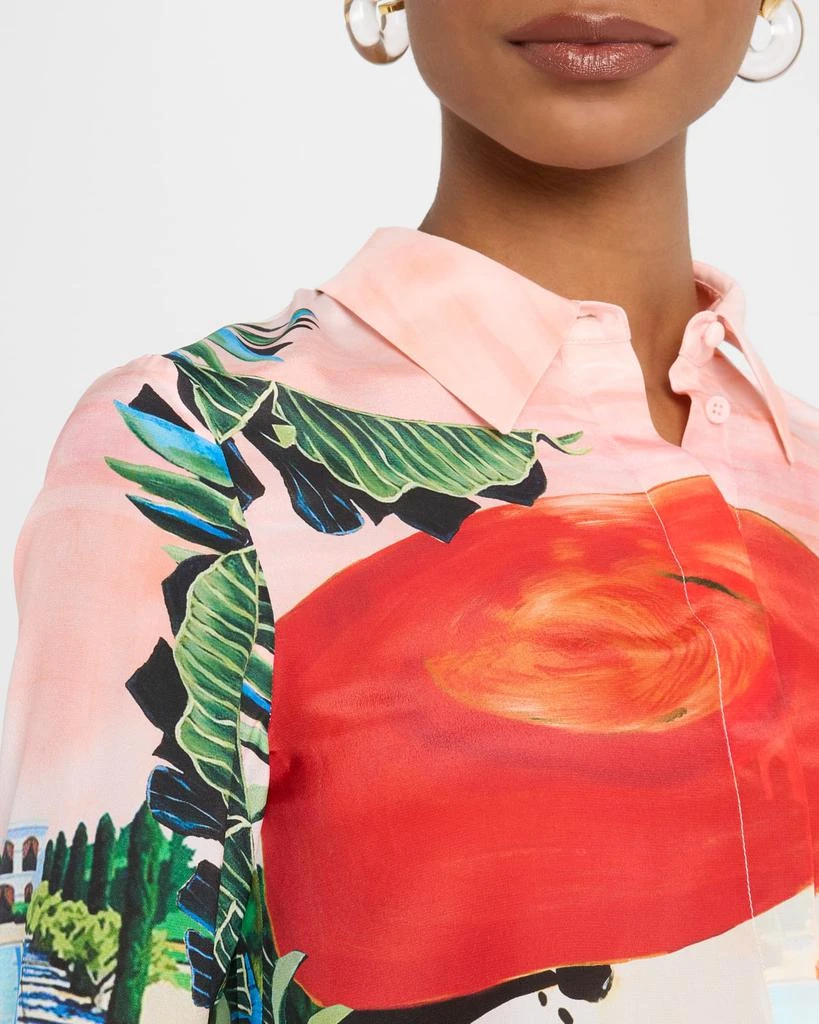 Alice + Olivia Palm Beach Willa Placket Top 5
