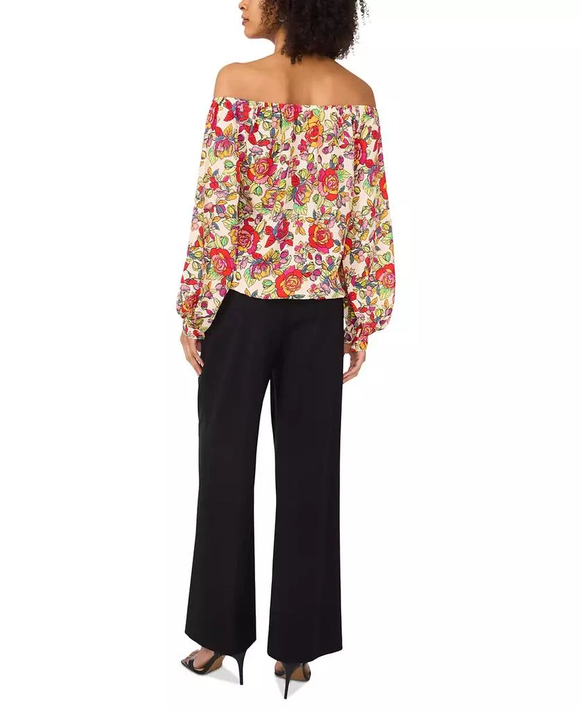 Vince Camuto Women's Floral Off-The-Shoulder Long-Sleeve Tie-Front Blouse 4
