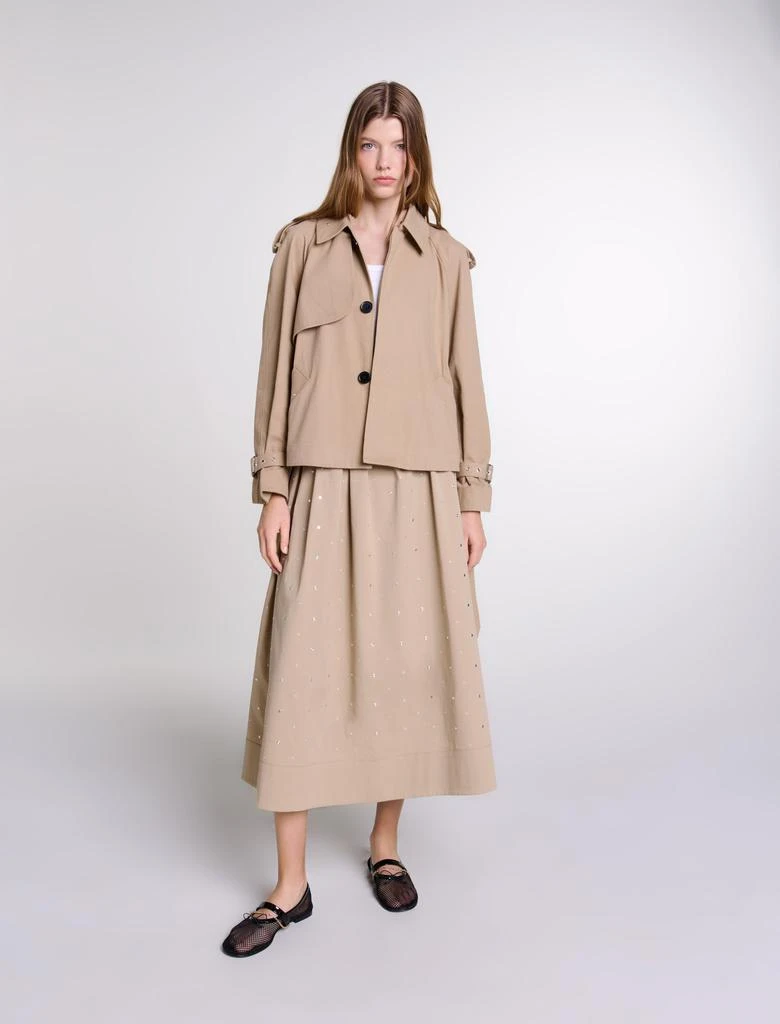 Maje Maje Woman's cotton Pocket lining: Short studded trench coat for Fall/Winter 1