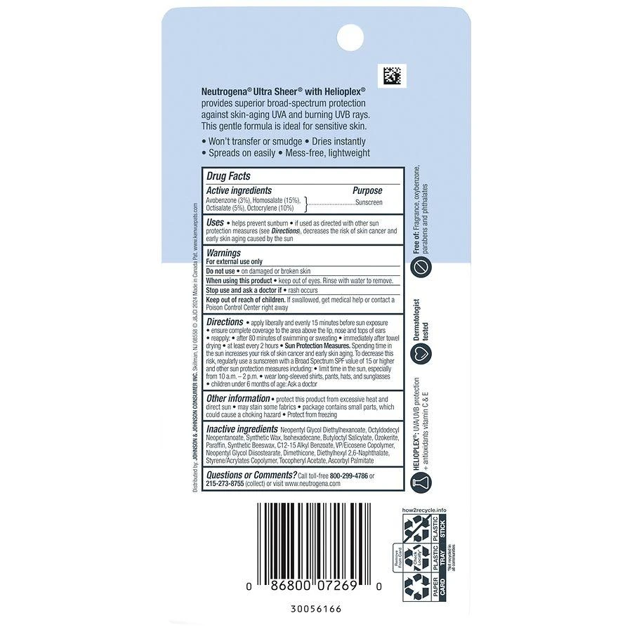 Neutrogena Ultra Sheer Face Sunscreen Stick SPF 60 4