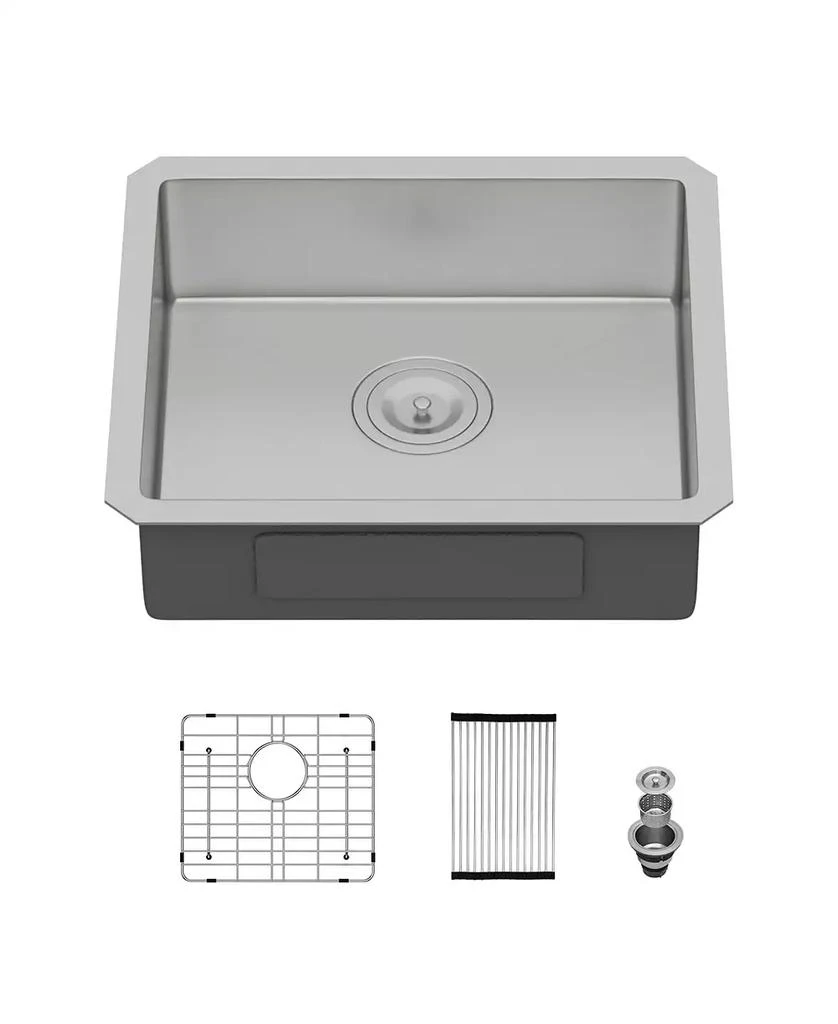 Flynama 18x16x5.5inch ADA Compliant Kitchen Sink Undermount Stainless Steel Single Bowl 16 Gauge 10