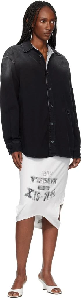 MM6 Black Long-Sleeved Denim Shirt 4