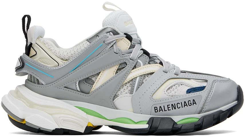 Balenciaga Silver & White Track Sneakers 1