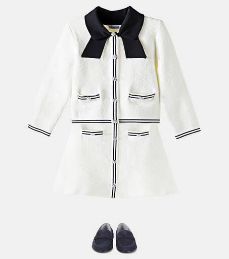ジャケット SELF PORTRAIT JACQUARD CARDIGAN WITH BOW Cream Bow Jacquard Cardigan – self-portrait-US