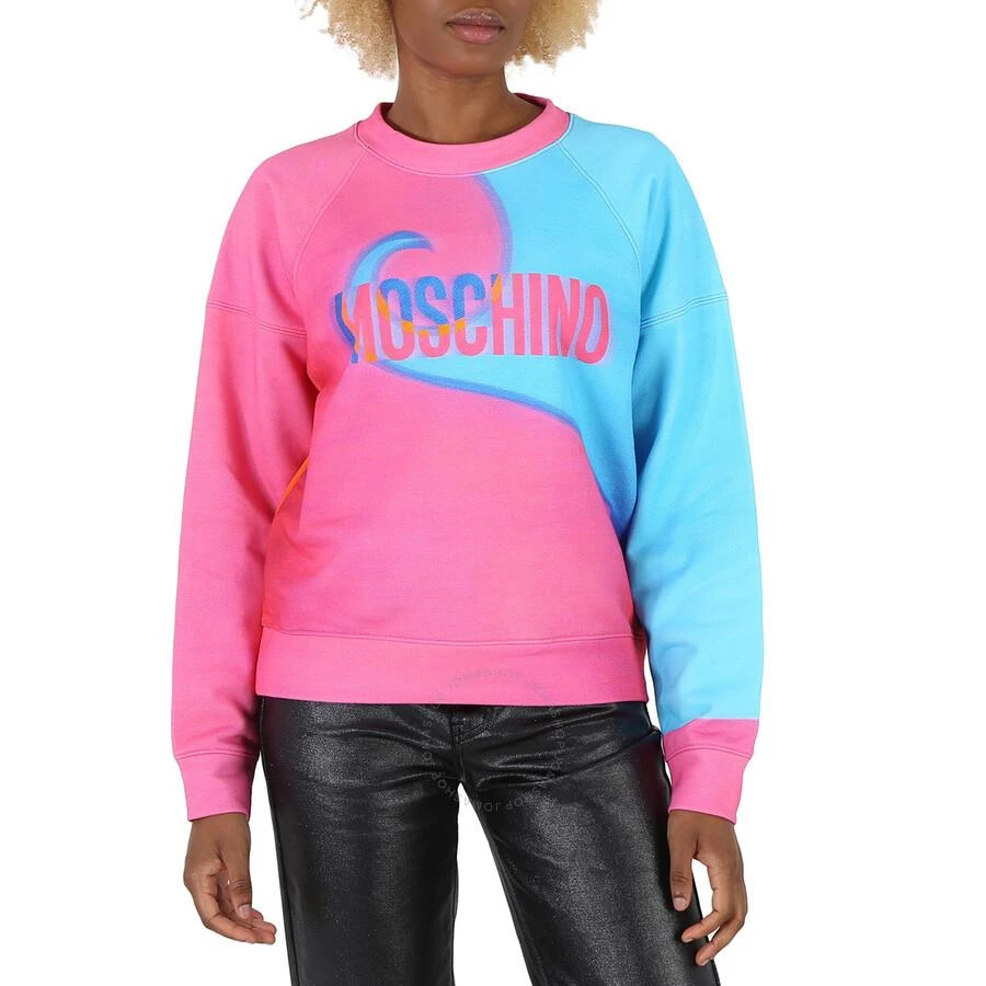 Moschino Ladies Projection Print Cotton Sweatshirt 1
