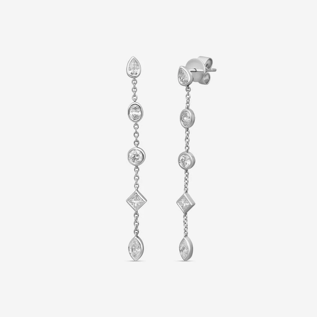 Mémoire Mémoire Cascade 18K White Gold Mixed Fancy Shape Diamond Drop Earrings FEZY159