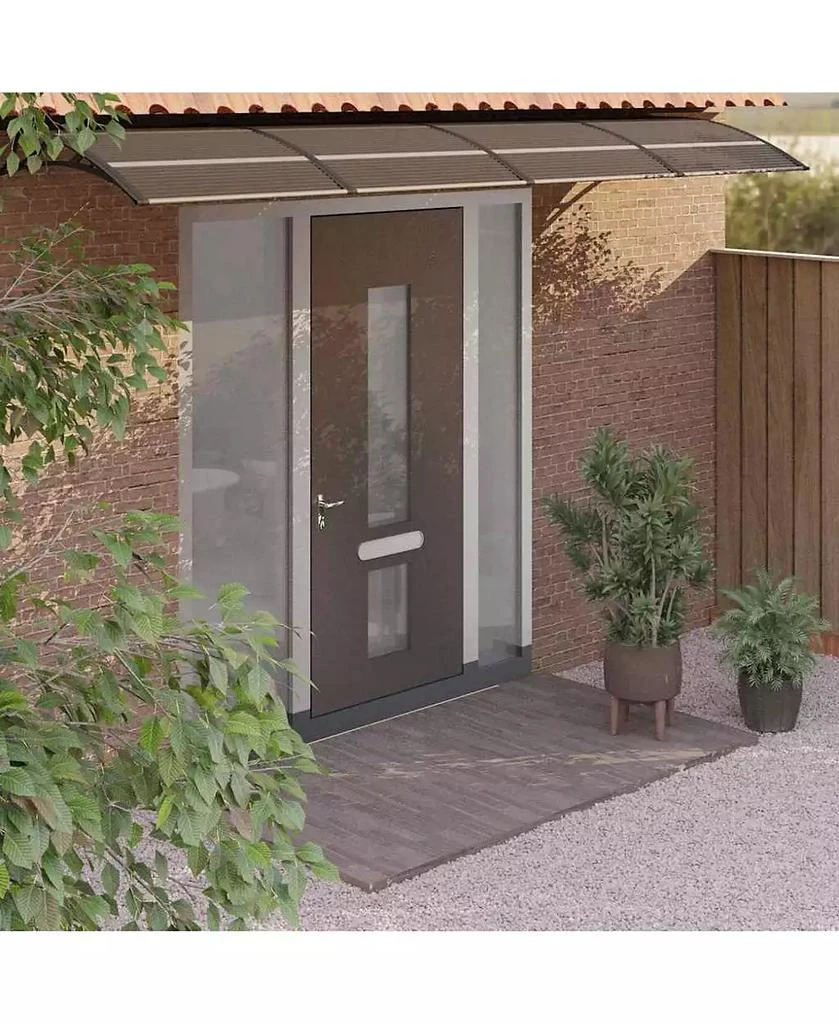 vidaXL Door Canopy Black Polycarbonate 137.8 x 29.5 in Durable Canopy 2