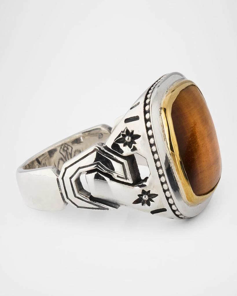 Konstantino Men's Sterling Silver and Bronze Tigers Eye Ring 4