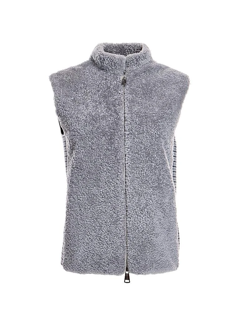 Maximilian Shearling
Plaid Wool Vest