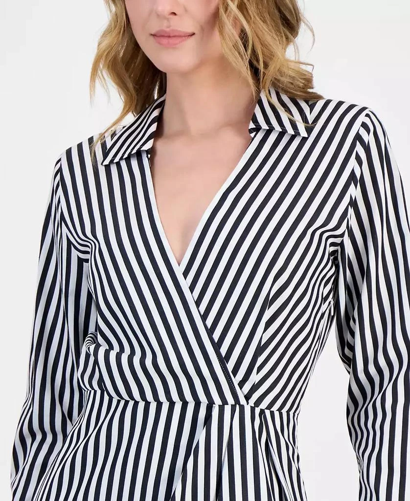 Hugo Boss Women's Cotton Striped Collared Sheath Dress 4