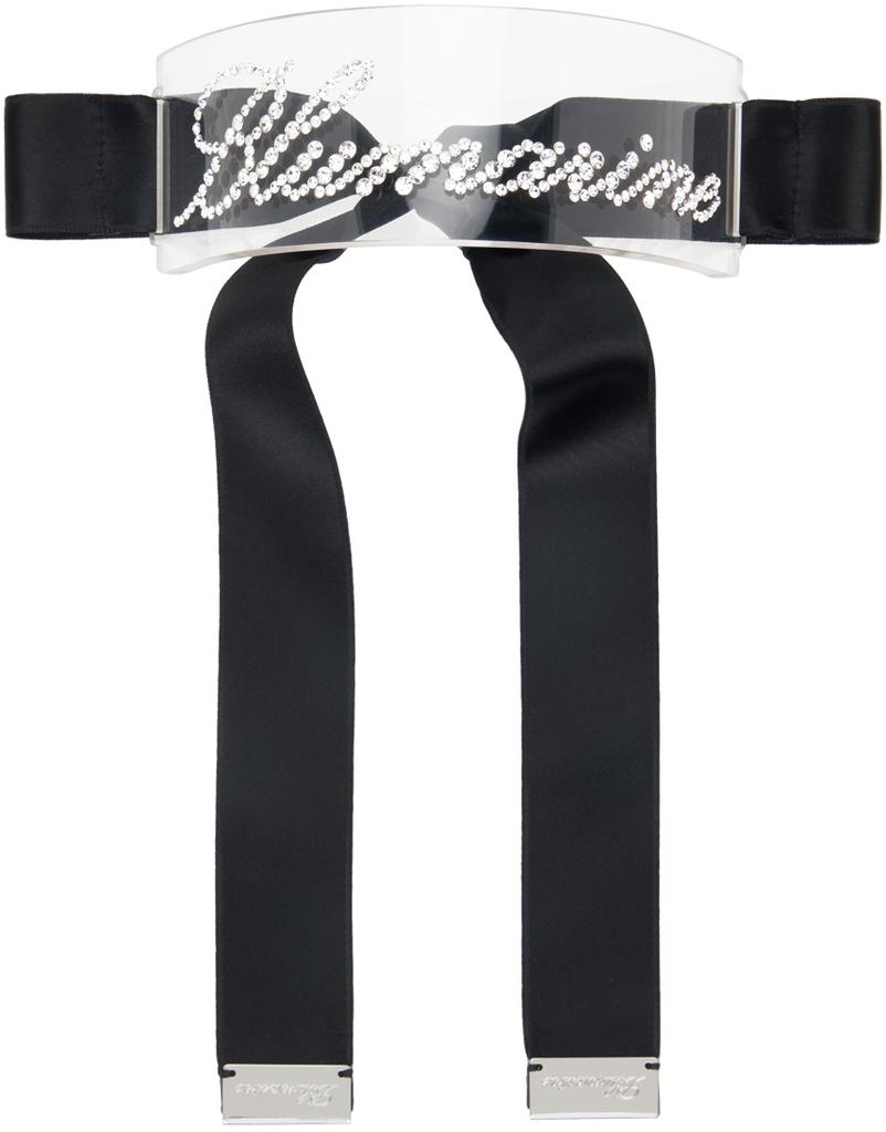 Blumarine Black & Transparent Plexi Scritta Choker