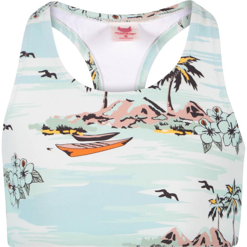 Munster Daydream swimming top in white and light blue