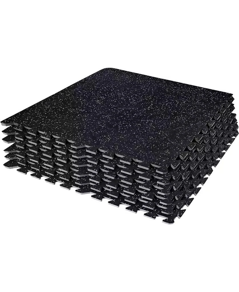 Sorbus 6 Interlocking Gym Floor Mat - 1/2" Thick Rubber Top High-Density EVA Foam (24 Sq Ft) - for Yoga, Heavy Exercise Equipment
