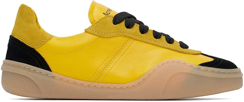 Acne Studios Yellow & Black Lace-Up Sneakers 1