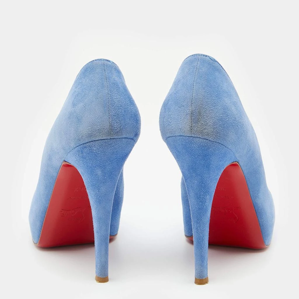 Christian Louboutin Christian Louboutin Blue Suede New Very Prive Peep Toe Pumps Size 36.5 5