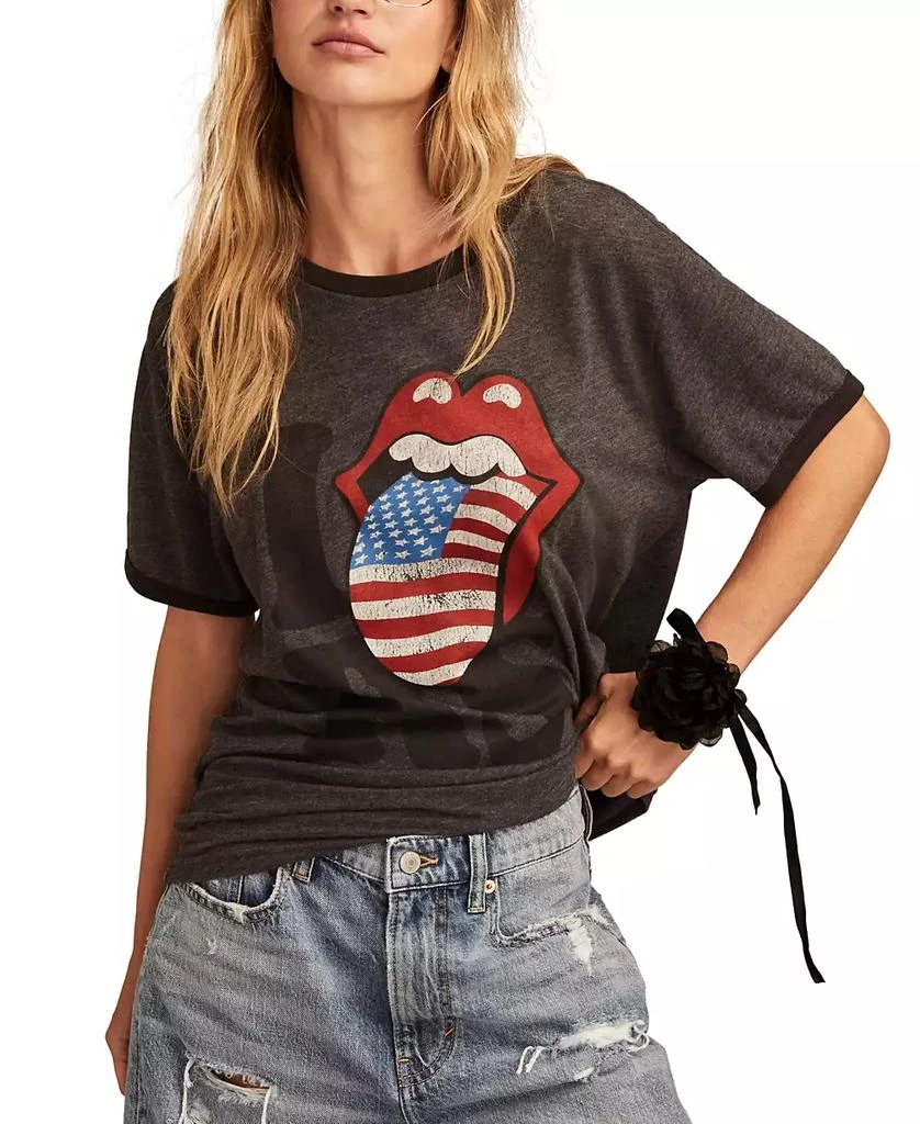 Lucky Brand Women's I Love Rolling Stones Boyfriend T-Shirt 1