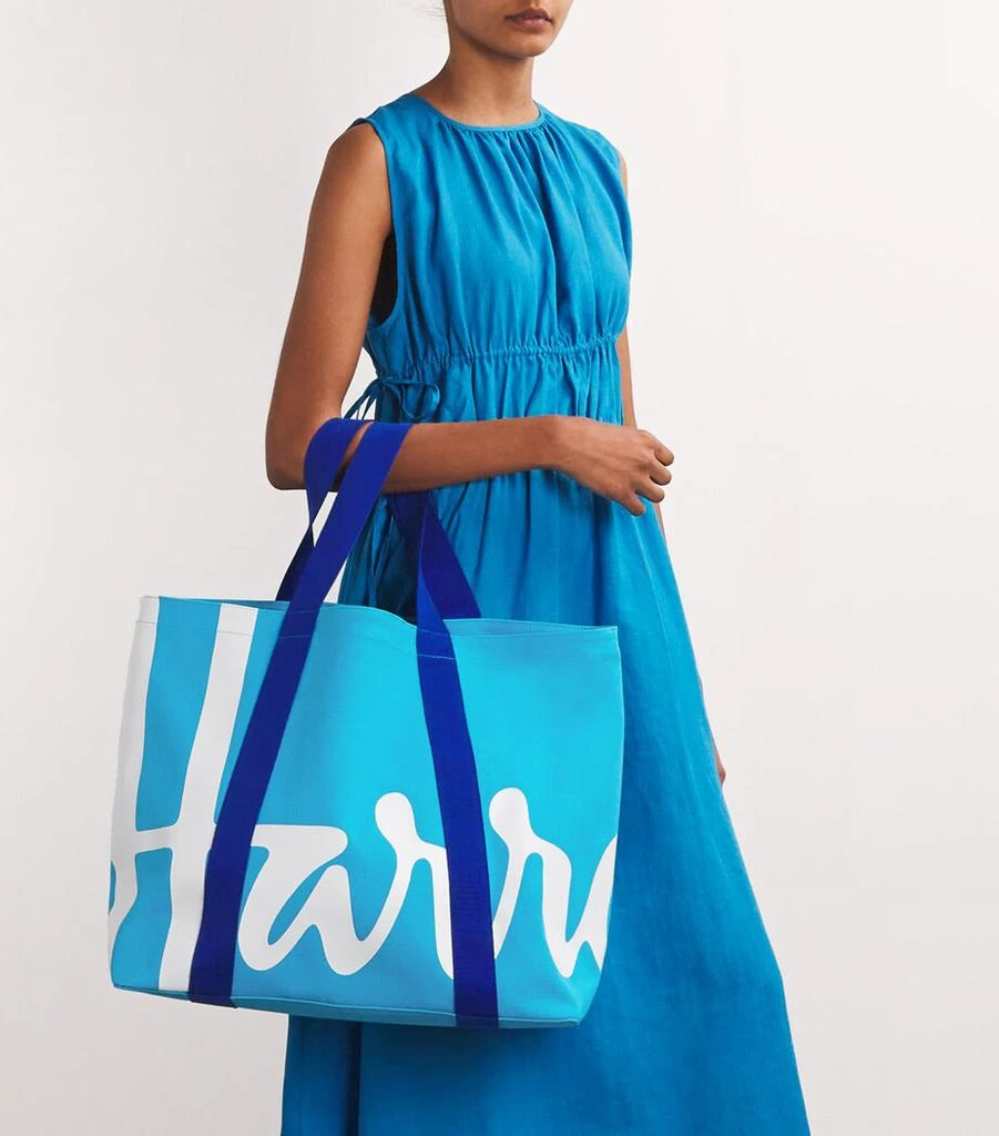 Harrods Large Cotton Logo Tote Bag 2