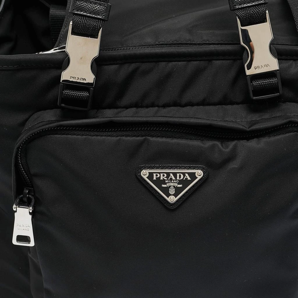Prada Prada Black Re-Nylon and Leather Pet Bag 6
