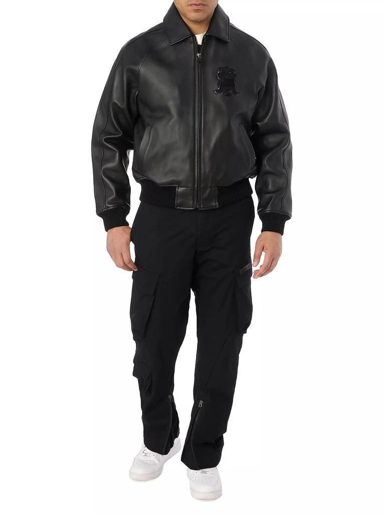 Avirex Black Icon Leather Bomber Jacket 2
