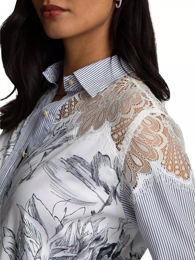 Robert Graham Carrie Floral Lace-Paneled Shirt 6