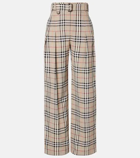 Burberry Burberry Check belted wide-leg pants 1