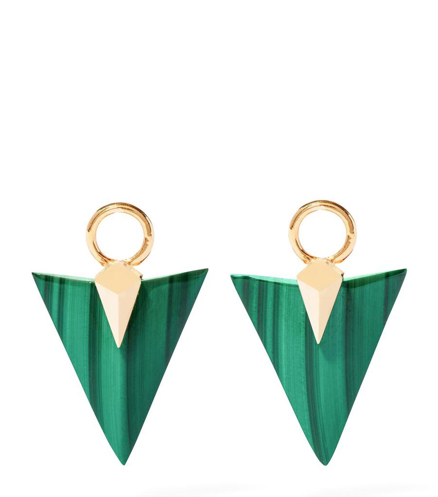 Annoushka Yellow Gold and Malachite Flight Arrow Earring Drops