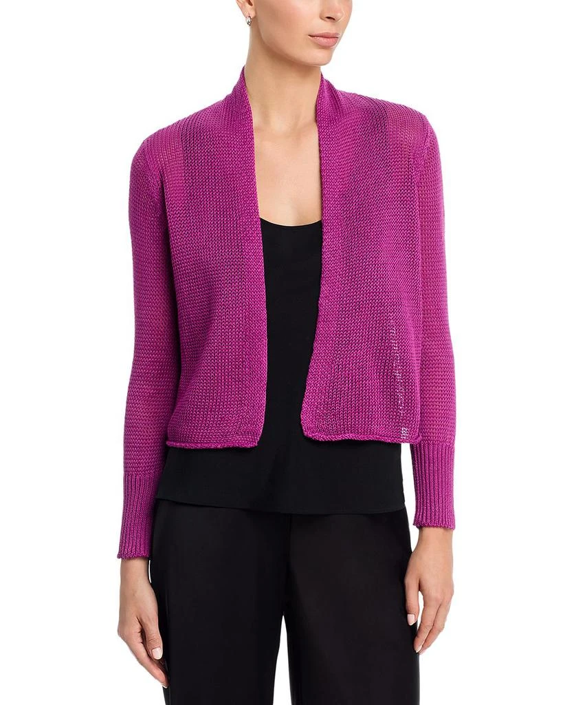 Eileen Fisher Open Front Cropped Cardigan Sweater 1