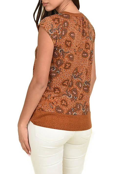 DR2 by Daniel Rainn By Daniel Rainn Short Sleeve Top Blouse With Tassels 3