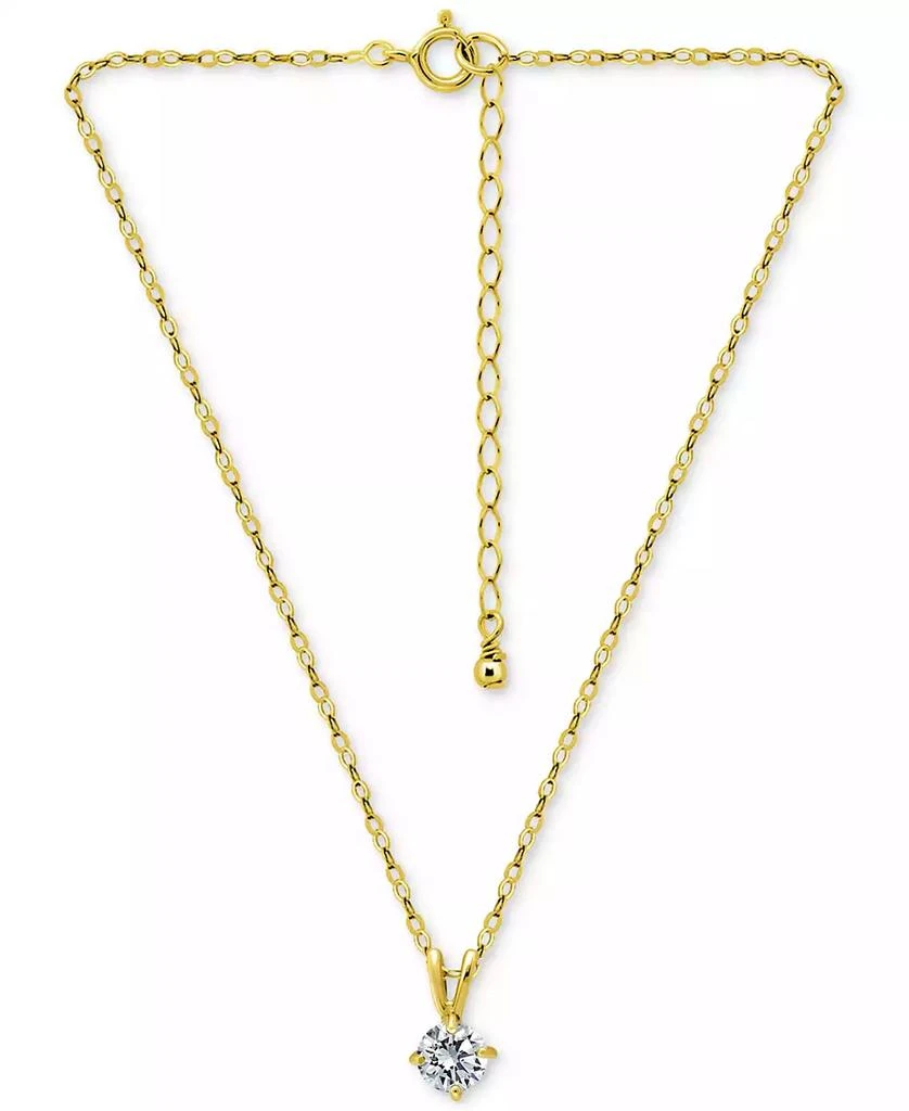 Giani Bernini Cubic Zirconia Solitaire Pendant Necklace in 18k Gold over Sterling Silver, 16" + 2" extender, Exclusively at Macy
s 6