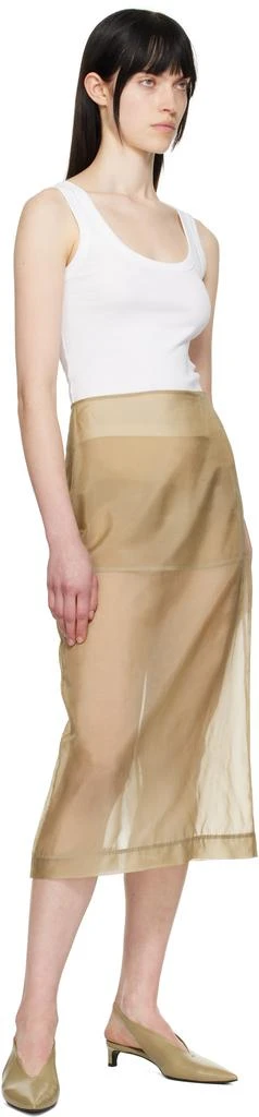 The Frankie Shop Beige Peri Sheer Midi Skirt 4